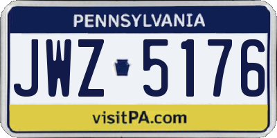 PA license plate JWZ5176
