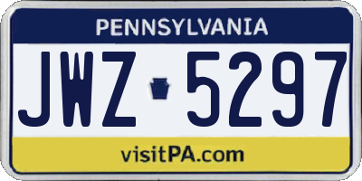 PA license plate JWZ5297