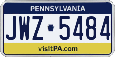 PA license plate JWZ5484