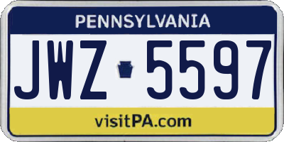 PA license plate JWZ5597