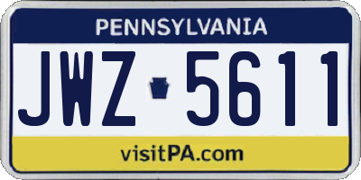 PA license plate JWZ5611