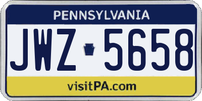 PA license plate JWZ5658
