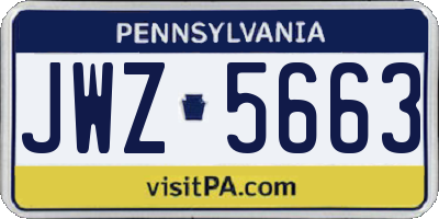 PA license plate JWZ5663