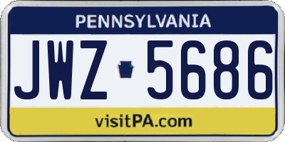 PA license plate JWZ5686