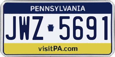 PA license plate JWZ5691