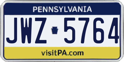 PA license plate JWZ5764