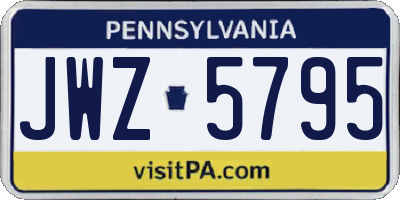 PA license plate JWZ5795