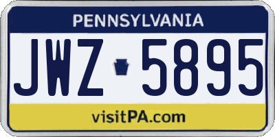 PA license plate JWZ5895