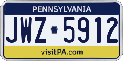 PA license plate JWZ5912