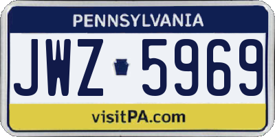 PA license plate JWZ5969