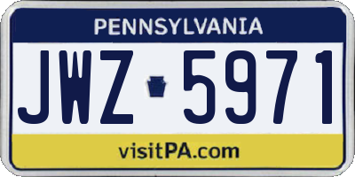 PA license plate JWZ5971