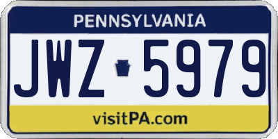 PA license plate JWZ5979