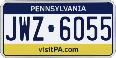 PA license plate JWZ6055