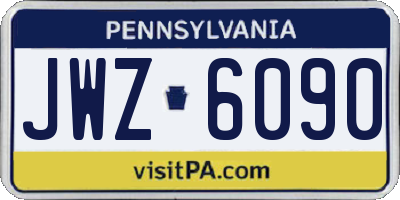 PA license plate JWZ6090