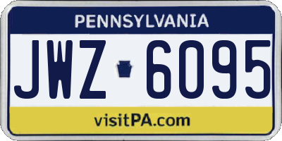 PA license plate JWZ6095