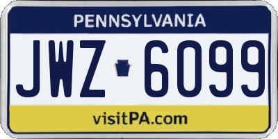 PA license plate JWZ6099