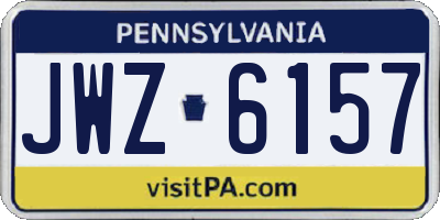 PA license plate JWZ6157