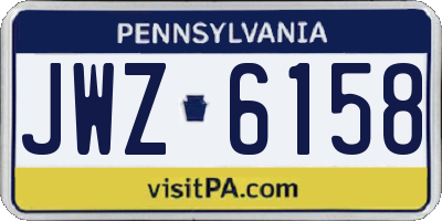 PA license plate JWZ6158