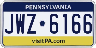 PA license plate JWZ6166