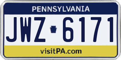 PA license plate JWZ6171
