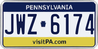 PA license plate JWZ6174