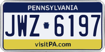 PA license plate JWZ6197