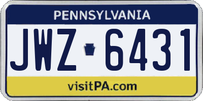 PA license plate JWZ6431
