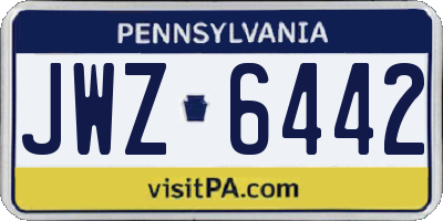 PA license plate JWZ6442