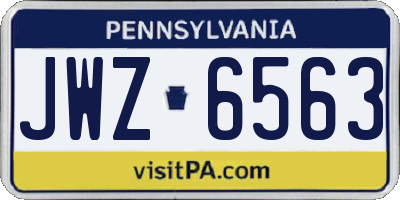 PA license plate JWZ6563