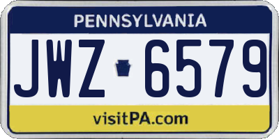 PA license plate JWZ6579