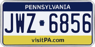 PA license plate JWZ6856