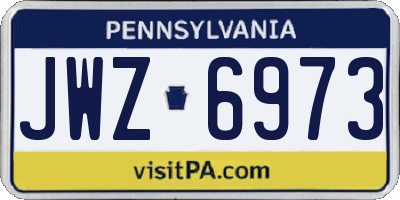 PA license plate JWZ6973