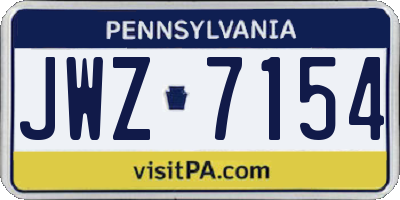 PA license plate JWZ7154