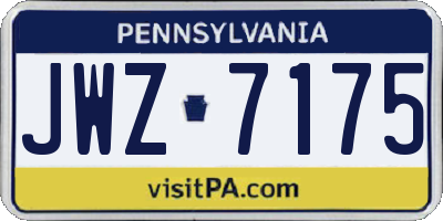 PA license plate JWZ7175