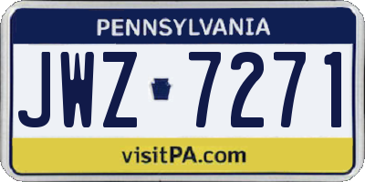 PA license plate JWZ7271
