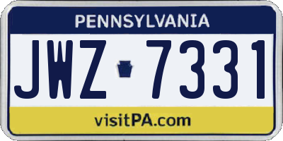 PA license plate JWZ7331