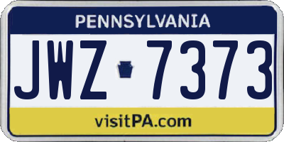 PA license plate JWZ7373
