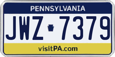 PA license plate JWZ7379