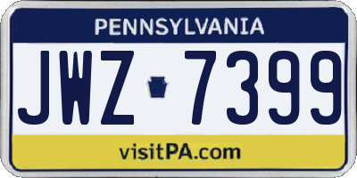 PA license plate JWZ7399