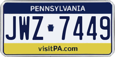 PA license plate JWZ7449