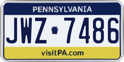 PA license plate JWZ7486
