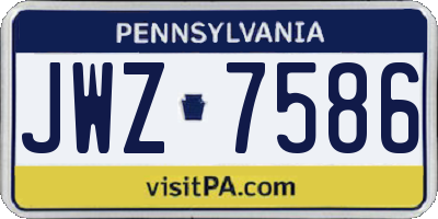 PA license plate JWZ7586