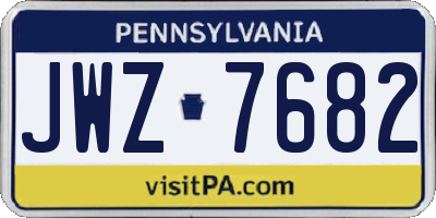 PA license plate JWZ7682