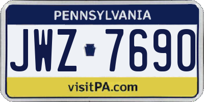 PA license plate JWZ7690