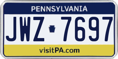 PA license plate JWZ7697