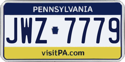 PA license plate JWZ7779