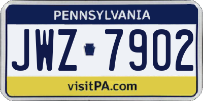 PA license plate JWZ7902