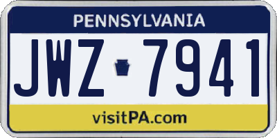 PA license plate JWZ7941