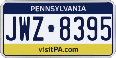 PA license plate JWZ8395