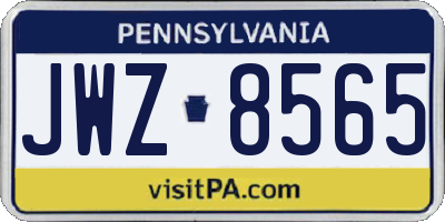 PA license plate JWZ8565